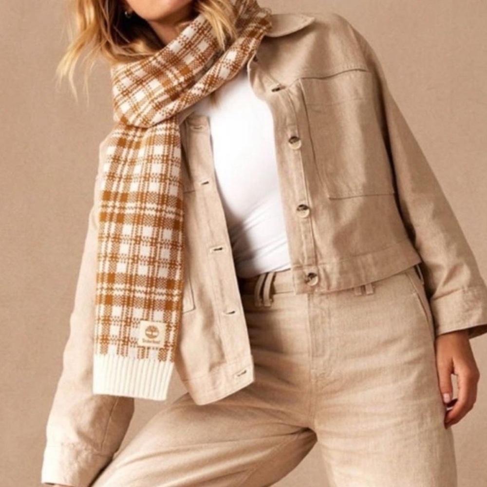 Timberland Buffalo Plaid Knit Scarf